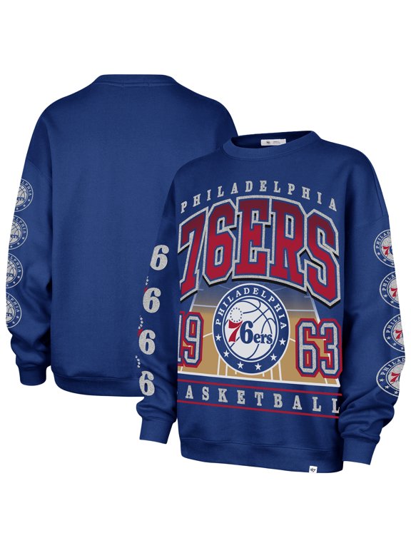 Women's '47 Royal Philadelphia 76ers Go Big Oversized Sweatshirt