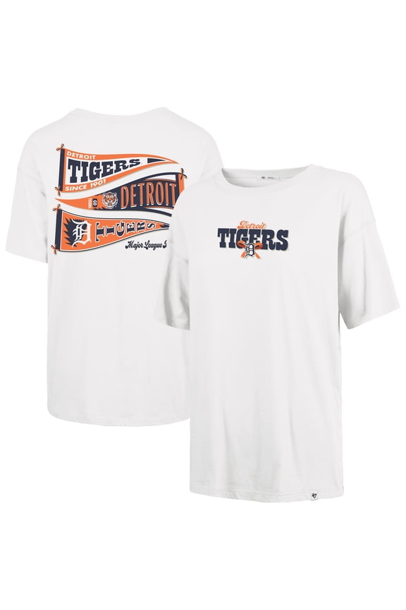 Women's '47 Sand Detroit Tigers Bow & Banner Sadie T-Shirt