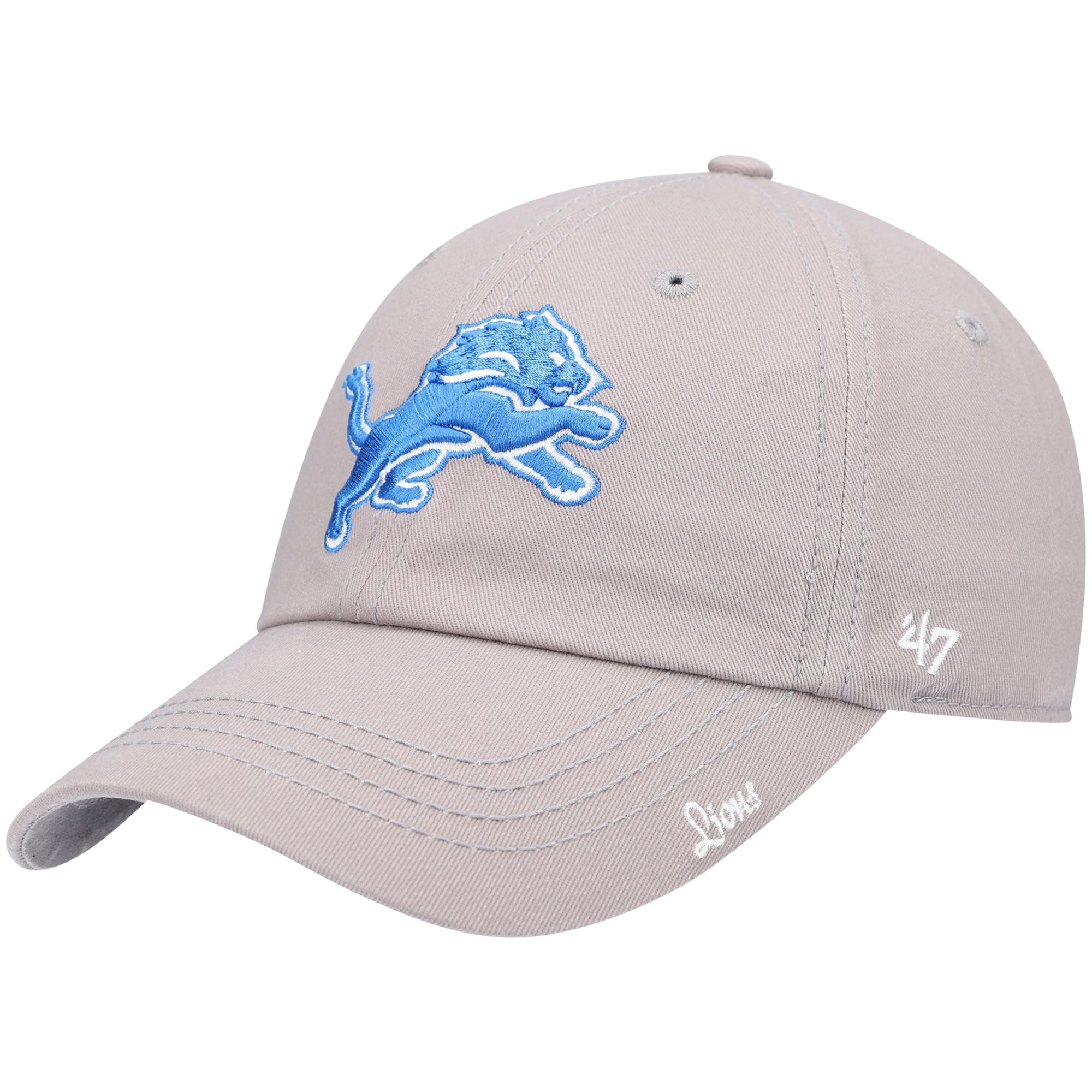 Women's '47 Silver Detroit Lions Miata Clean Up Primary Adjustable Hat