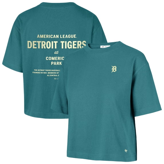 Women's '47 Teal Detroit Tigers Contemporary Basics Leon City T-Shirt