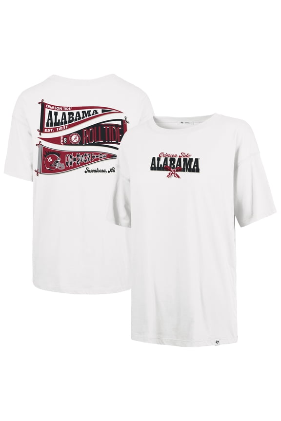 Women's '47 White Alabama Crimson Tide Pennant Sadie T-Shirt