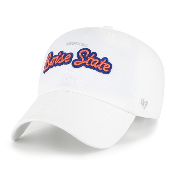 Women's '47 White Boise State Broncos Trendy Script Clean Up Adjustable Hat