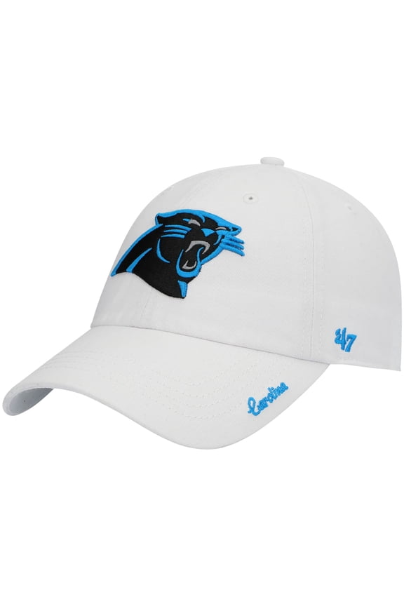Women's '47 White Carolina Panthers Miata Clean Up Logo Adjustable Hat