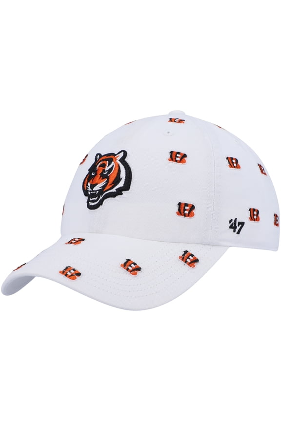 Women's '47 White Cincinnati Bengals Confetti Clean Up Adjustable Hat