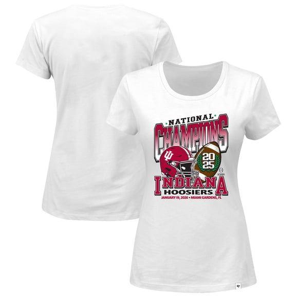 Women's '47  White Indiana Hoosiers College Football Playoff 2025 National Champions Plus Size T-Shirt