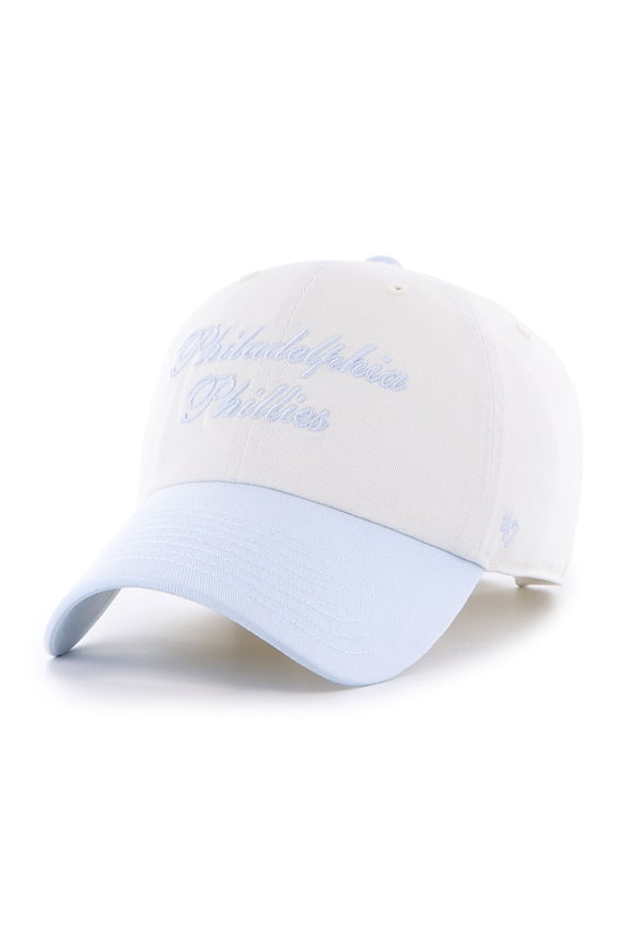 Women's '47 White/Light Blue Philadelphia Phillies Gelato Two-Tone Clean Up Adjustable Hat
