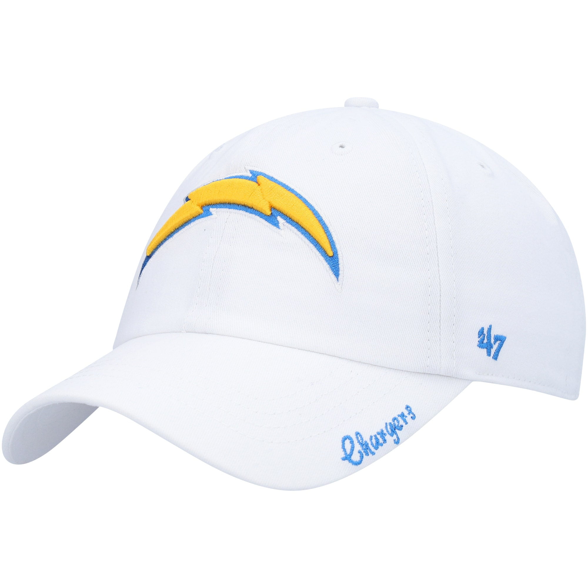 Women's '47 White Los Angeles Chargers Miata Clean Up Logo Adjustable Hat - OSFA