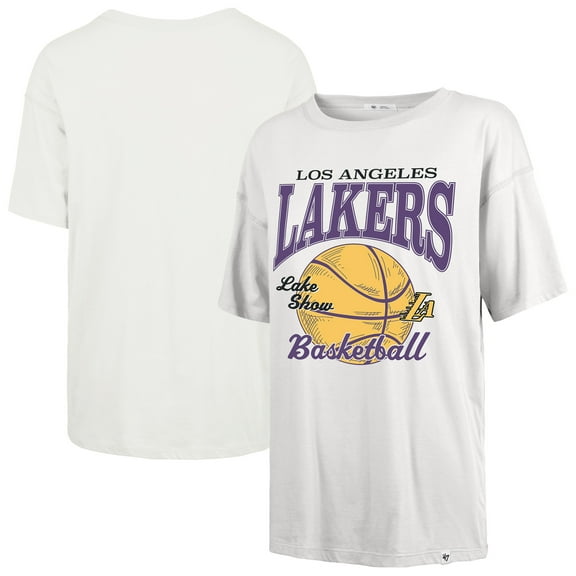 Women's-'47 White Los Angeles Lakers City Edition Down Court Sadie T-Shirt