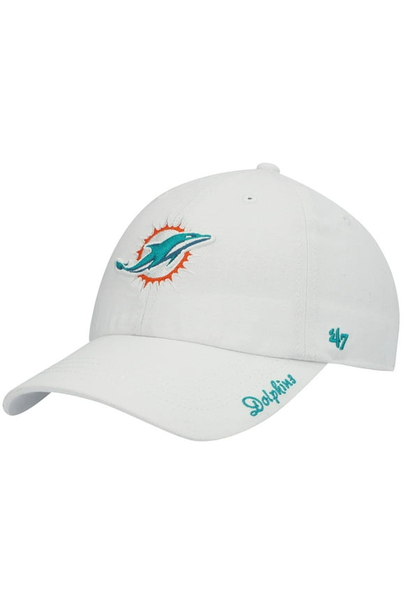 Women's '47 White Miami Dolphins Miata Clean Up Logo Adjustable Hat