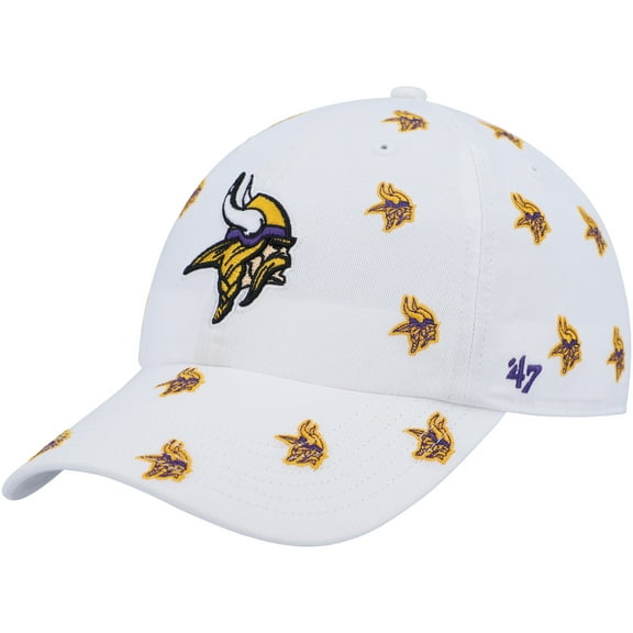 Women's '47 White Minnesota Vikings Confetti Clean Up Adjustable Hat