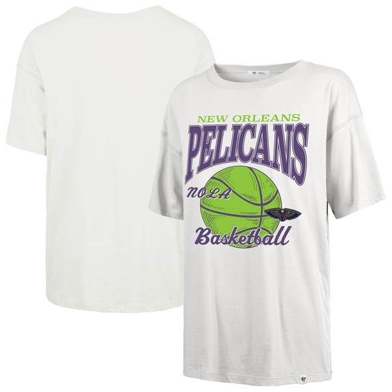 Women's-'47 White New Orleans Pelicans City Edition Down Court Sadie T-Shirt