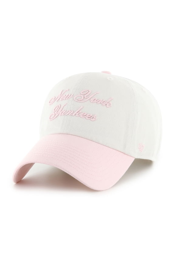 Women's '47 White/Pink New York Yankees Gelato Two-Tone Clean Up Adjustable Hat
