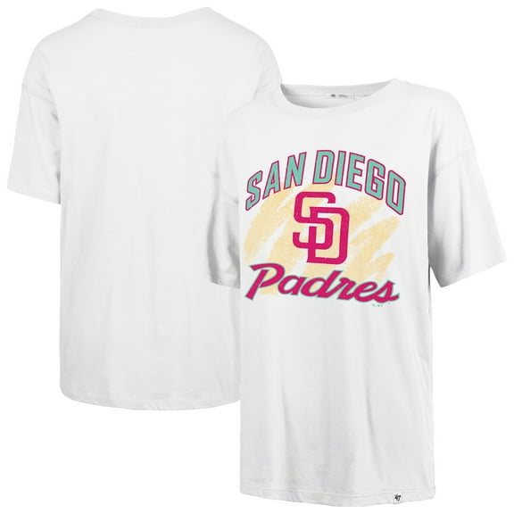 Women's '47  White San Diego Padres City Connect Sadie Distressed T-Shirt