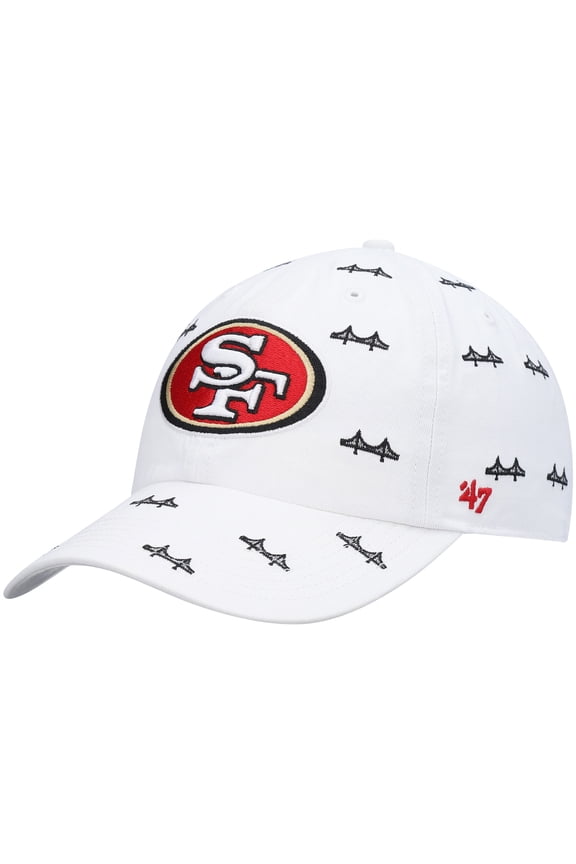Women's '47 White San Francisco 49ers Team Confetti Clean Up Adjustable Hat