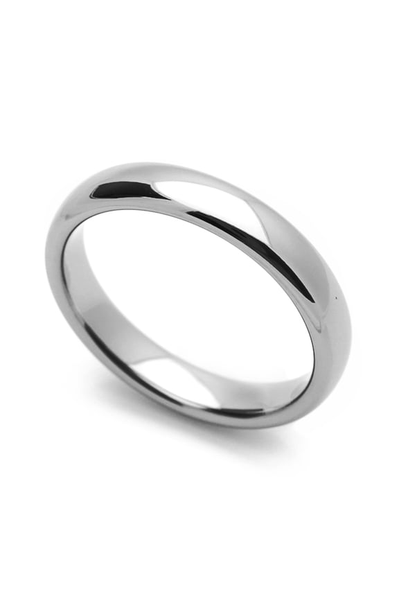 Women's 4MM Comfort Fit Tungsten Carbide Wedding Band Classic Domed Ring (5 to 12)