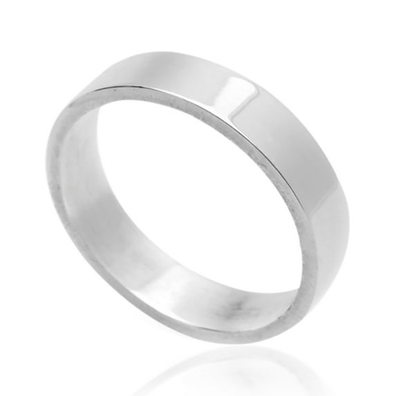 Women's 4MM Sterling Silver Wedding Band Classic Plain Flat Band Ring (5 to 13)