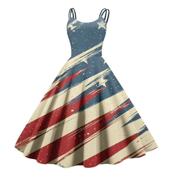 Women's 4th of July Patriotic Dress, Women Off-Shoulder Retro Punk Dress, Sexy Independence Day American Flag Printed Mini Skirt, Bodycon Stretchy Fabric for Summer Parties,Red XL