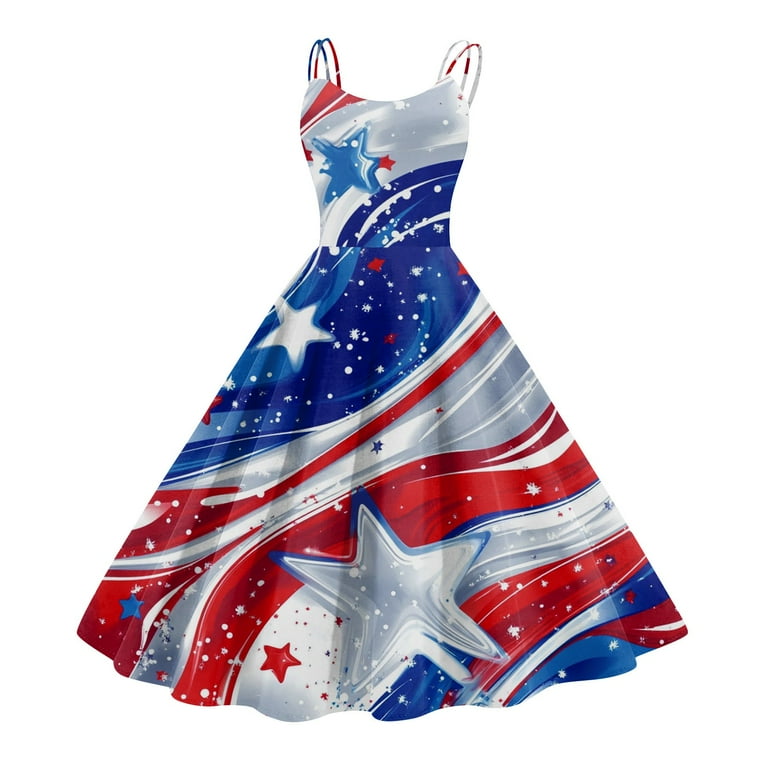 4th of july bodycon dress Women's 4th of July Patriotic Dress, Women Retro Punk Style Off-Shoulder  Dress, Independence Day American Flag Printed Bodycon Mini Skirt,Watermelon  Red M