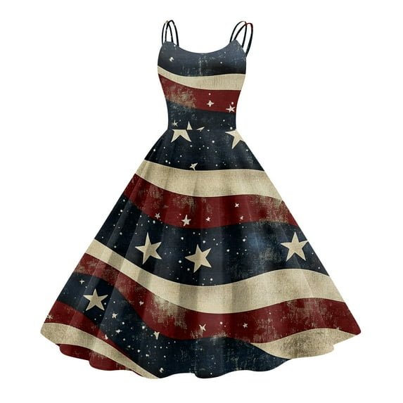 Women's 4th of July Patriotic Dress, Women Sexy Off-Shoulder Independence Day American Flag Printed, Bodycon Sleeveless Mini Dress for Night Out or Summer Party,Navy 2XL