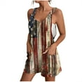 thumbnail image 1 of Women's 4th of July Romper - American Flag Print Adjustable Straps, 1 of 6