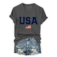 thumbnail image 1 of Women's 4th of July T-Shirt American Flag Print V-Neck Tops Patriotic Independence Day Blouse 2026 Summer Casual Tee, 1 of 3