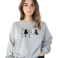 thumbnail image 1 of Women's 5 Cats Print Sweatshirt Letter Print Sweatshirt 1 Pcs Graphic Casual Pullover Sweatshirts - Comfortable Crew Neck, Soft Casual Tops, 1 of 5