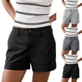 thumbnail image 1 of Women's 5-Inch Inseam Elastic Waist Linen Blend Summer Shorts, 1 of 5