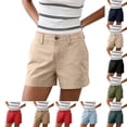 thumbnail image 1 of Women's 5-Inch Inseam Elastic Waist Linen Blend Summer Shorts, 1 of 5