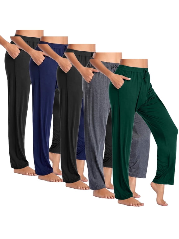 Women's 5-Pack Loose Fit Classic Lounge Pants (Sizes, S-3XL)