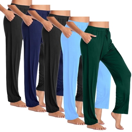 Women's 5-Pack Loose Fit Classic Lounge Pants (Sizes, S-3XL)