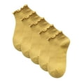 thumbnail image 1 of Women's 5-Pack Ruffled Ankle Socks Ribbed Low Cut Socks Stretchy Fit Soft Daily Socks, 1 of 2