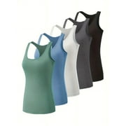 SINSONTE CLOTHING CO. Women's 5 Pack Workout Tank Tops