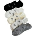 thumbnail image 1 of Women's 5 Pairs Low Cut Ankle Socks Bow Patterned Breathable No Show Cute Socks, 1 of 5
