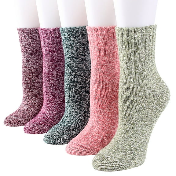 Women's 5 Pairs Thick Wool Blend Socks Boot Socks Size 8-11