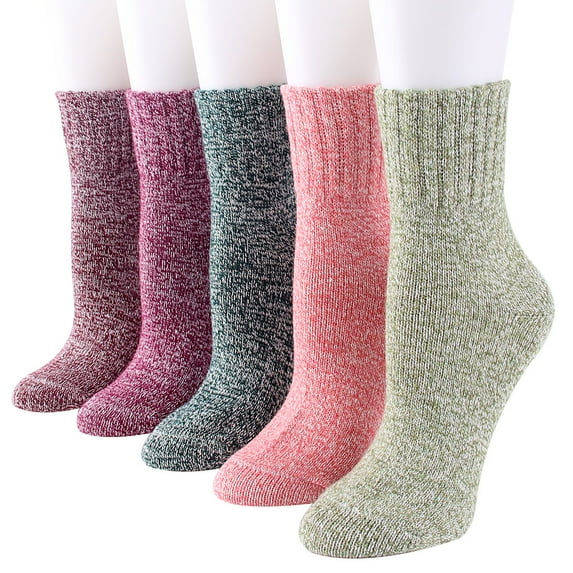Women's 5 Pairs Thick Wool Blend Socks Boot Socks Size 8-11