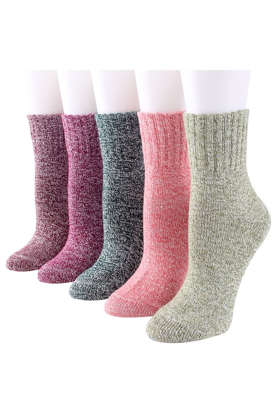 Women's 5 Pairs Thick Wool Blend Socks Boot Socks Size 8-11