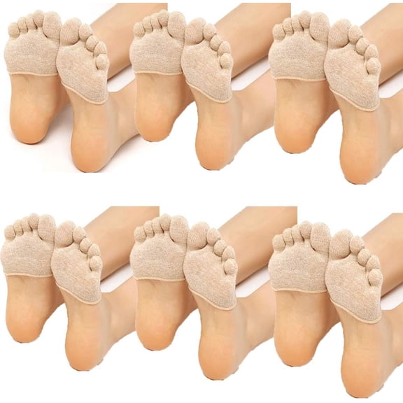 Women's 5 Pairs Toe Topper Socks Peep Toe Half Toe Socks Cotton