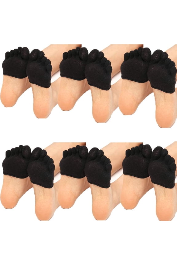 Women's 5 Pairs Toe Topper Socks Peep Toe Half Toe Socks Cotton