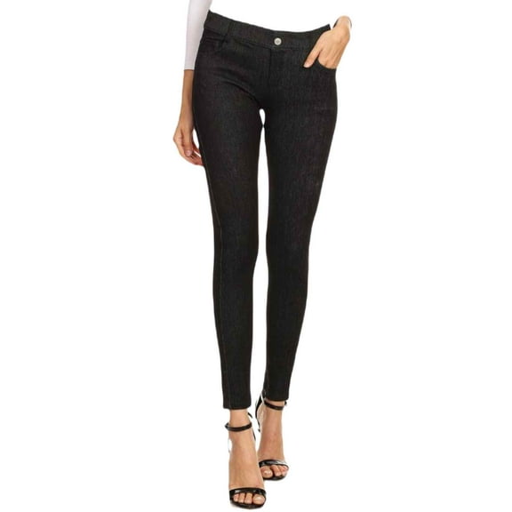 Women's 5 Pocket Soft Knit Skinny Jeggings, Black, XS