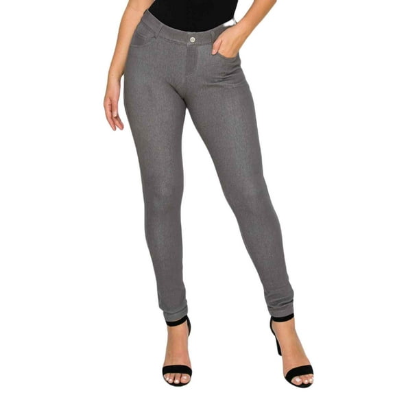 Women's 5 Pocket Soft Knit Skinny Jeggings, Charcoal, ML