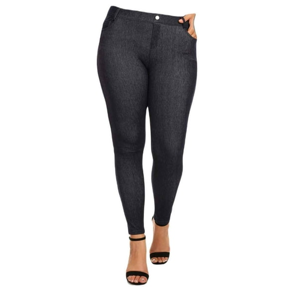 Women's 5 Pocket Soft Knit Skinny Jeggings, Navy Blue, L/XL