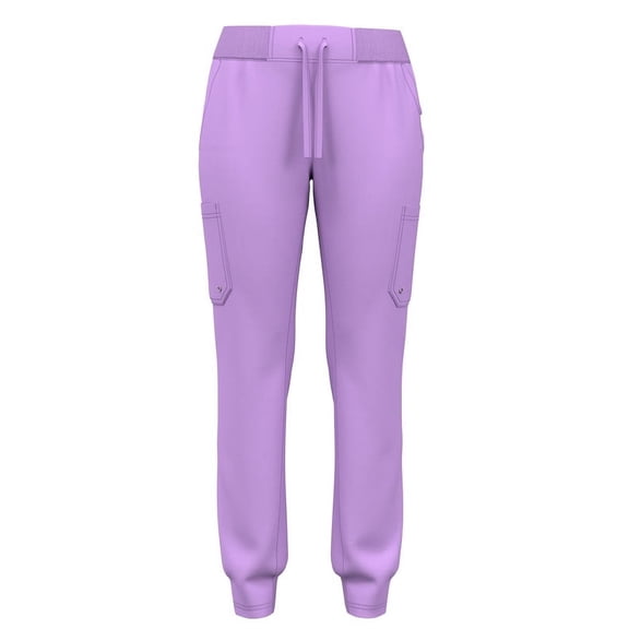 Women's 5-Pocket Stretch Yoga Jogger Scrub Pants with Rib Waist - Comfortable Fit, Stylish, 13 Colors, Sizes XS to 2XL