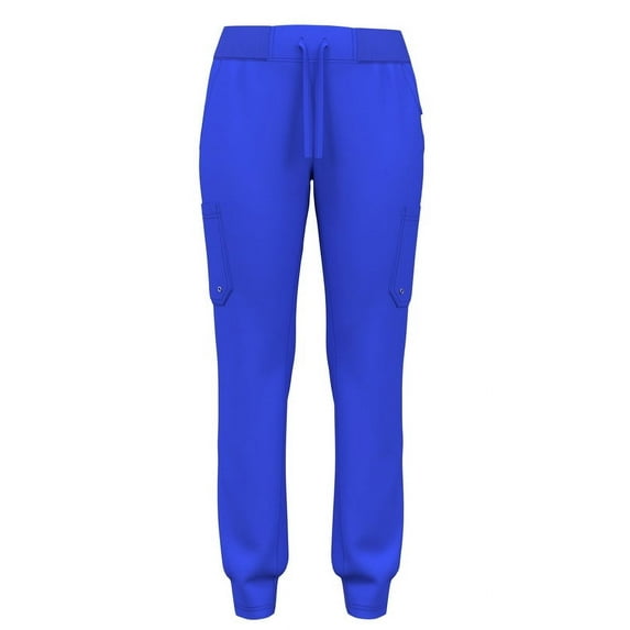 Women's 5-Pocket Stretch Yoga Jogger Scrub Pants with Rib Waist - Comfortable Fit, Stylish, 13 Colors, Sizes XS to 2XL