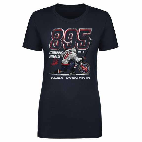 Women's 500 Level Alexander Ovechkin Navy Washington Capitals NHL All-Time Leading Goal Scorer Grunge T-Shirt
