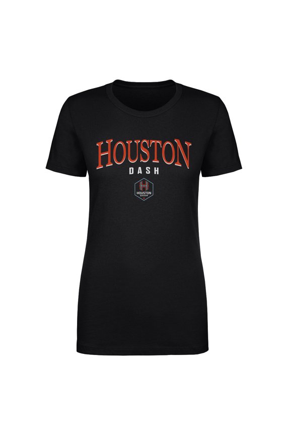 Women's 500 Level Black Houston Dash Team Arch Name Graphic T-Shirt