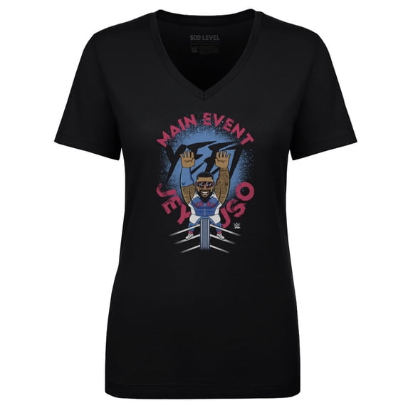 Women's 500 Level Black Jey Uso Big Shots Ropes V-Neck T-Shirt