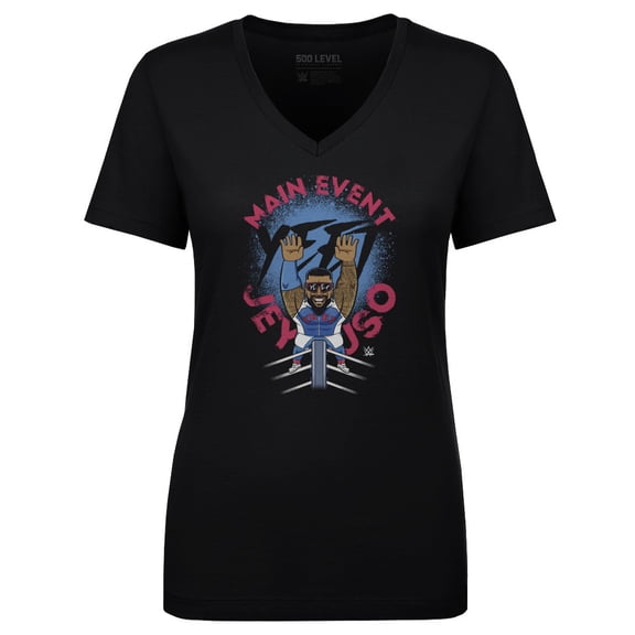 Women's 500 Level Black Jey Uso Big Shots Ropes V-Neck T-Shirt