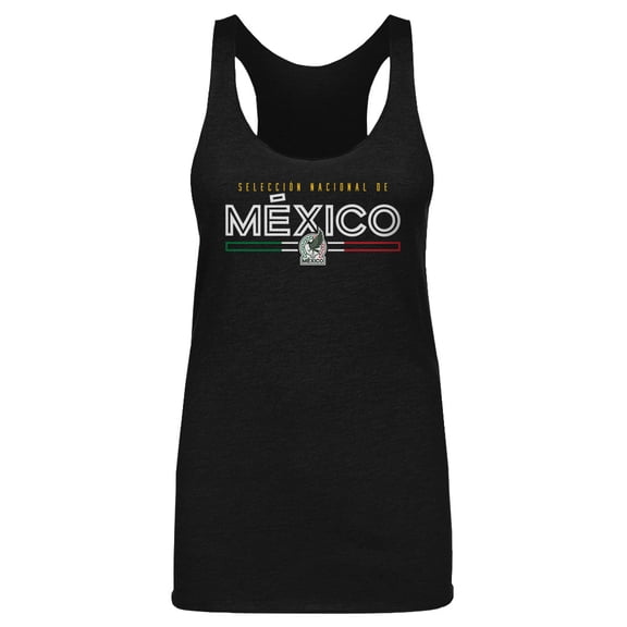 Women's 500 Level Black Mexico National Team Inline Tri-Blend Racerback Tank Top