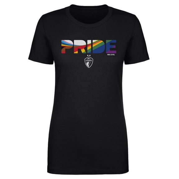 Women's 500 Level Black North Carolina Courage Pride Stripes Graphic T-Shirt