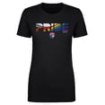 thumbnail image 1 of Women's 500 Level Black San Diego Wave FC Pride Stripes Graphic T-Shirt, 1 of 1
